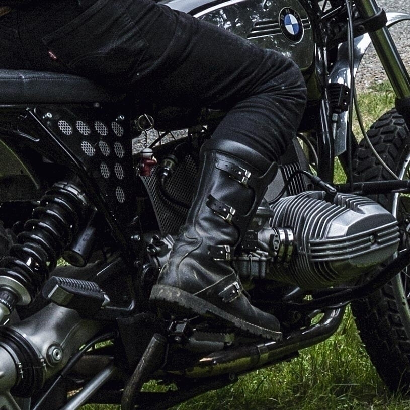 CONTINENTAL Black Armoured Motorcycle Shoes - 7