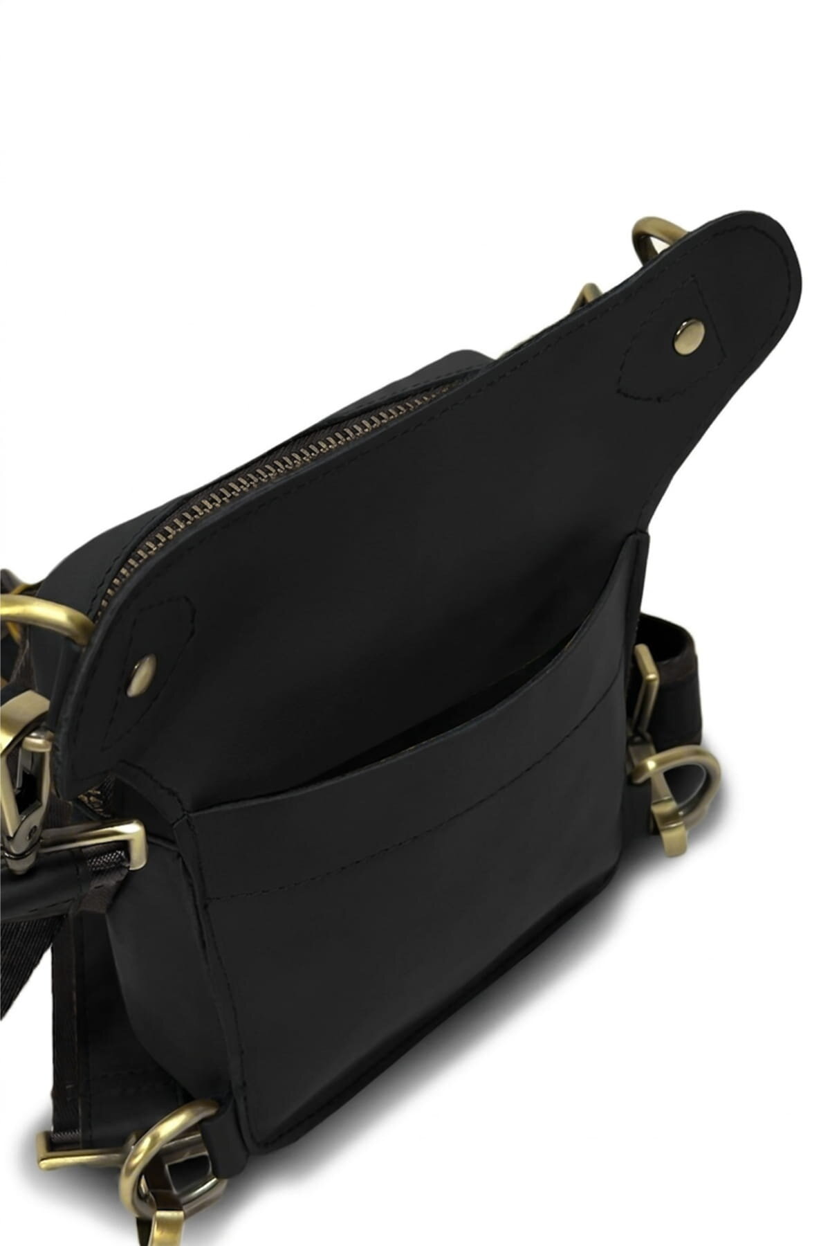 Dallas Black Hakiki Deri Bacak Çantası - 2