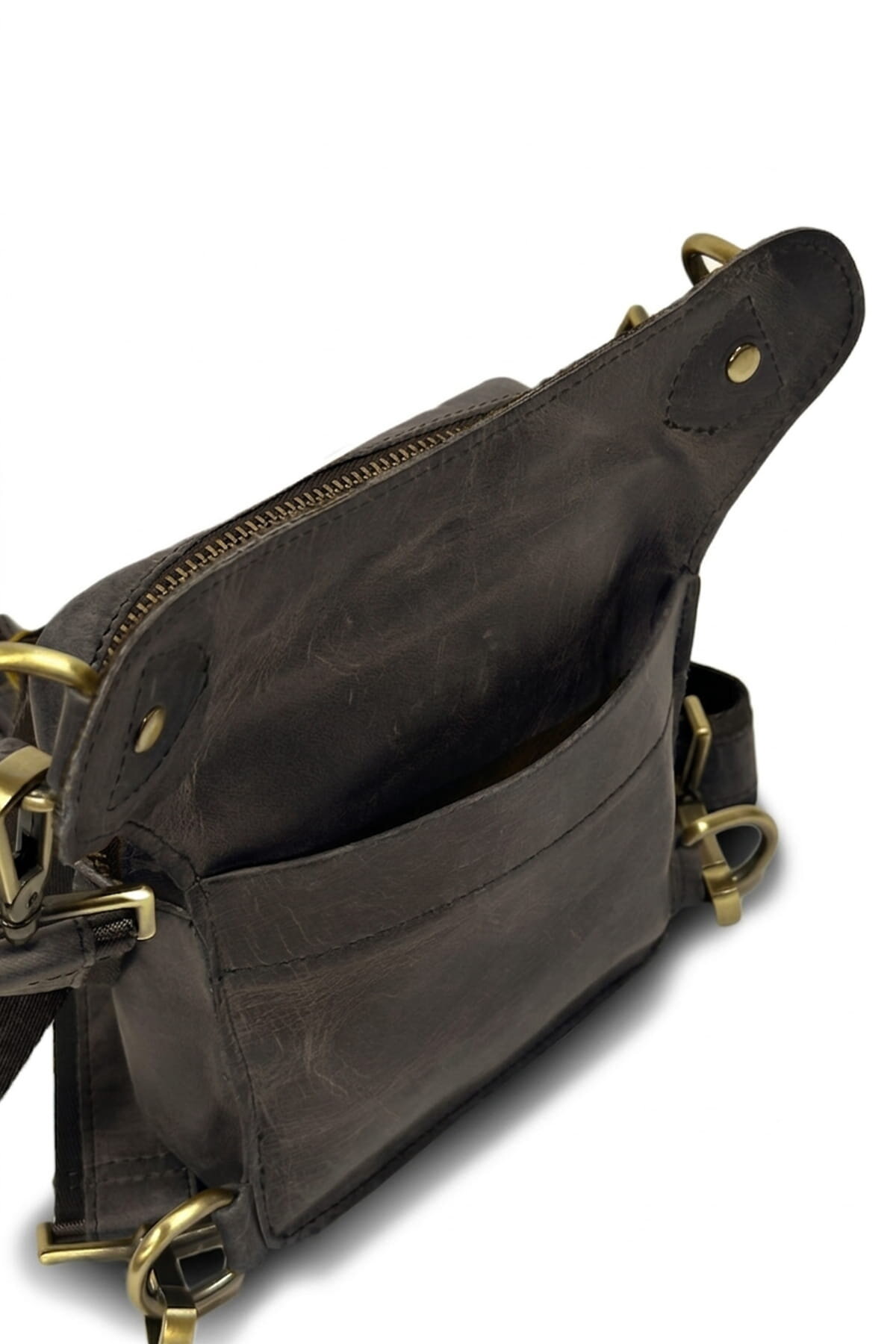 Dallas Grey Hakiki Deri Bacak Çantası - 2