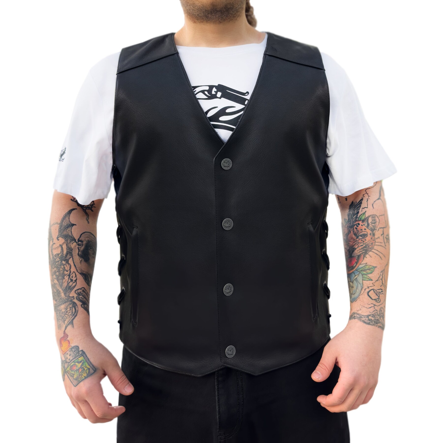Dallas Leather Motorcycle Vest - 2