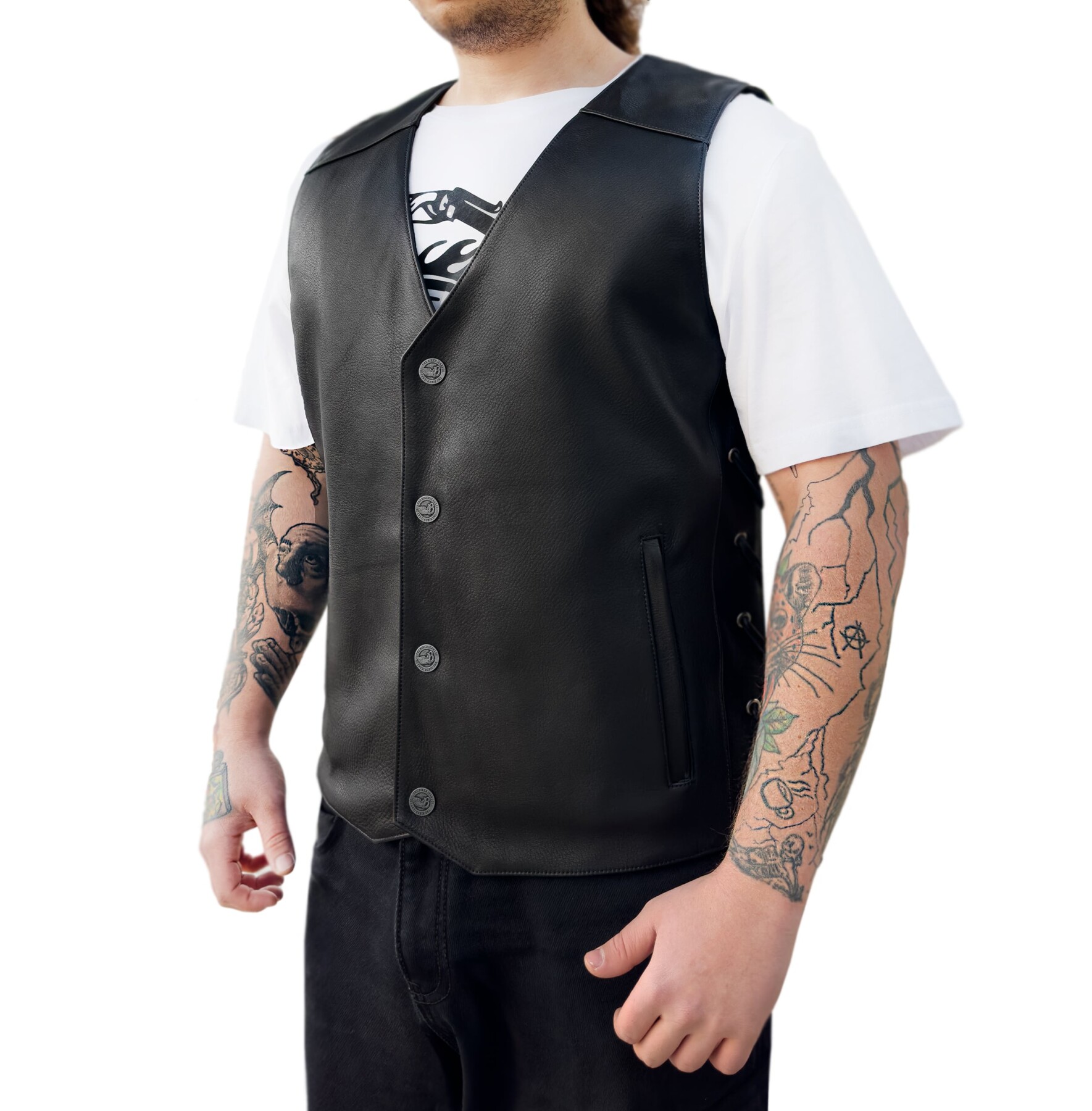 Dallas Leather Motorcycle Vest - 4