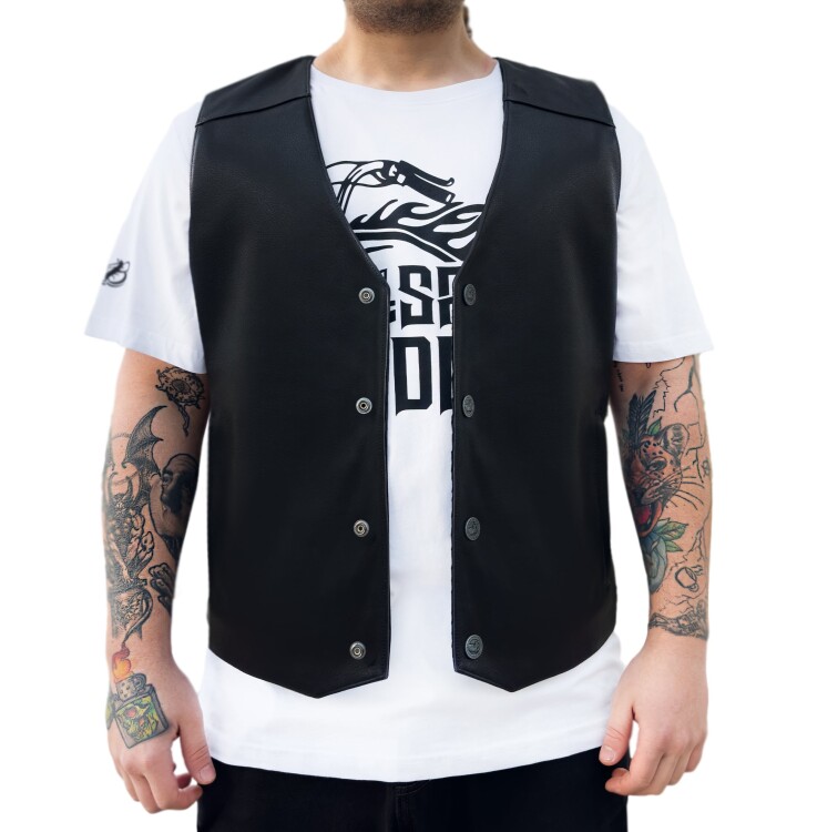 Dallas Leather Motorcycle Vest - Thumbnail