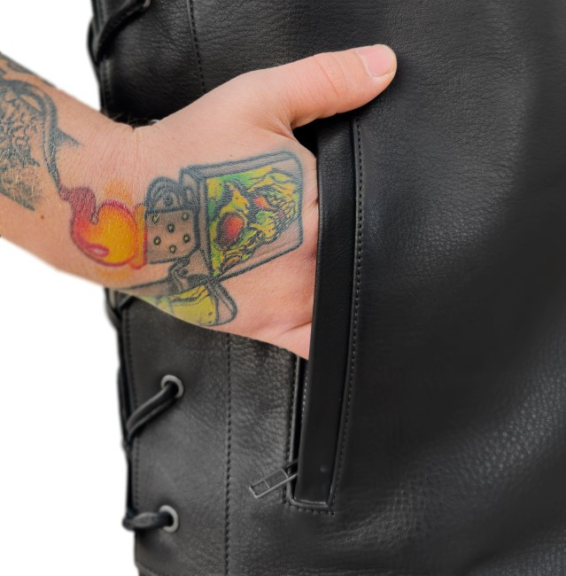 Dallas Leather Motorcycle Vest - Thumbnail