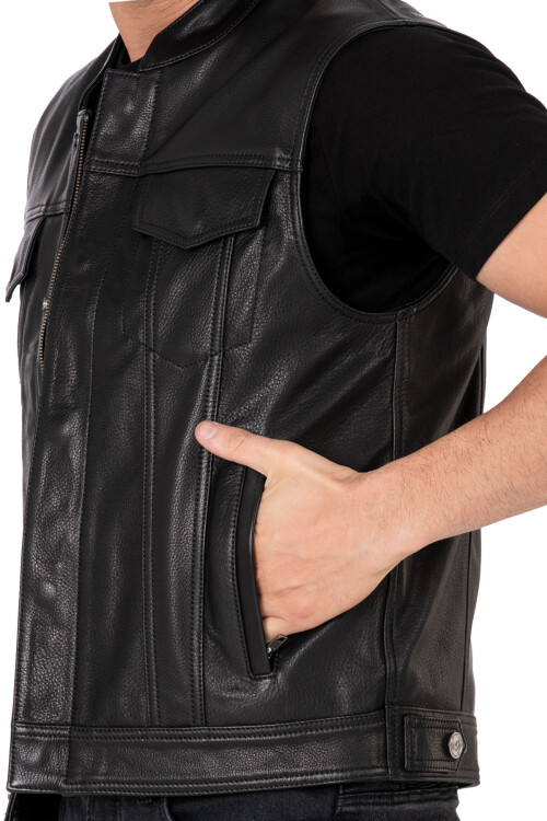 Dallas Leather Motorcycle Vest - 10