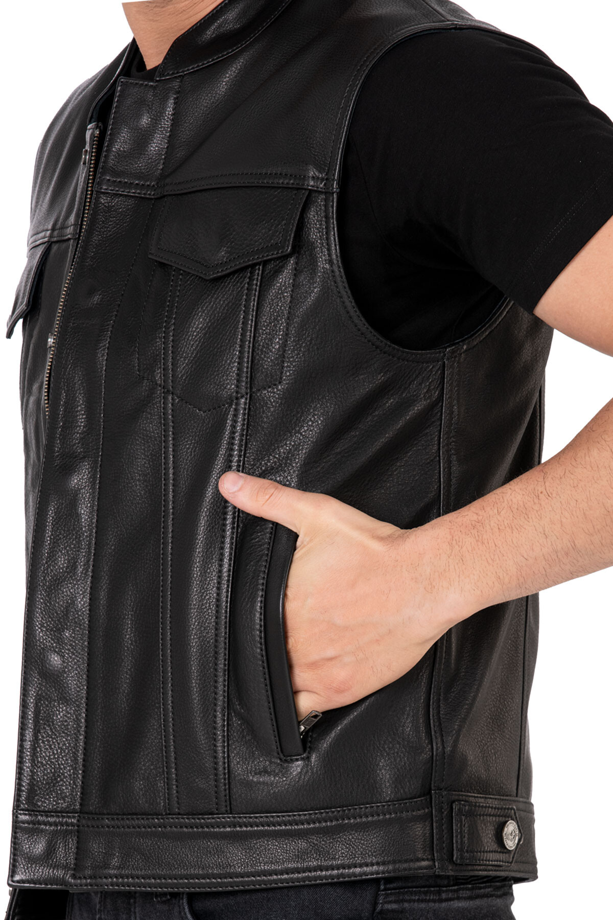 Dallas Leather Motorcycle Vest - 10