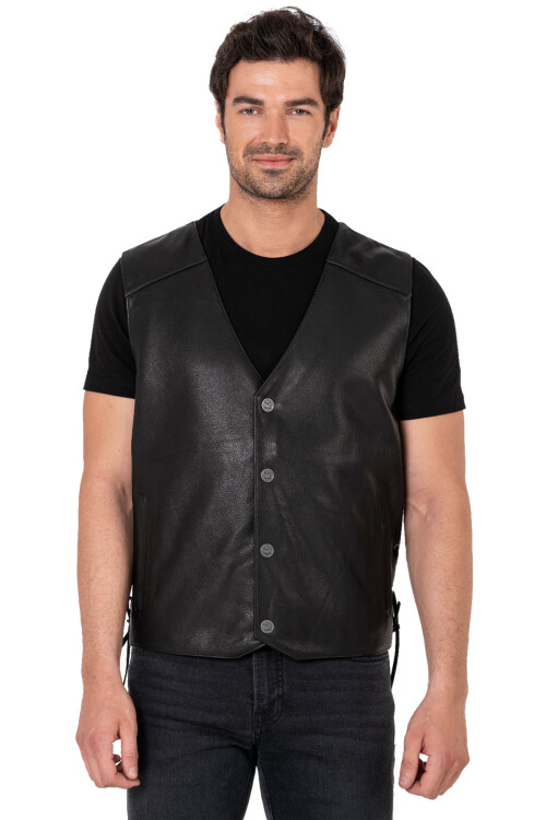 Dallas Leather Motorcycle Vest - 2
