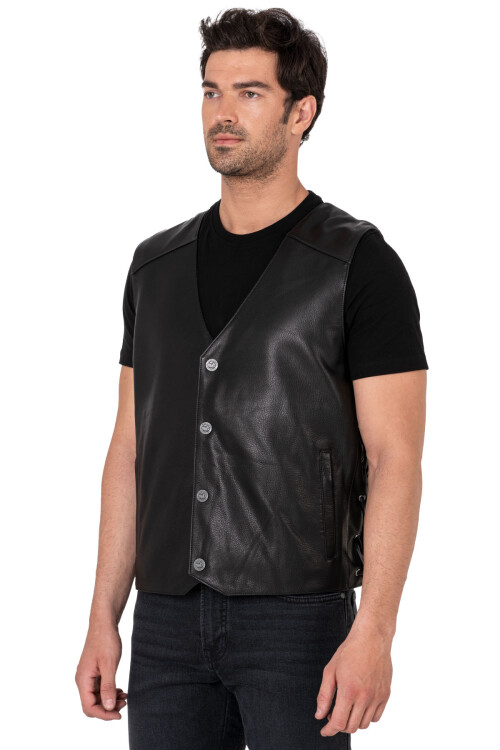 Dallas Leather Motorcycle Vest - 3