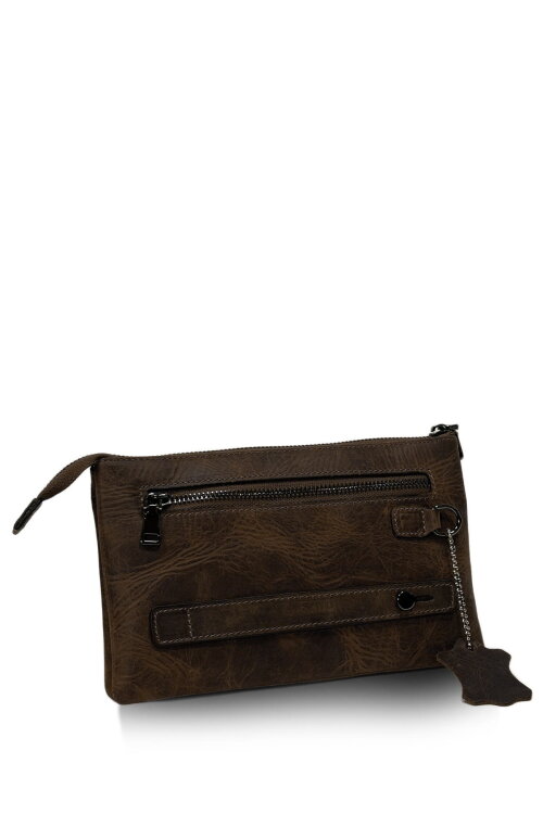 Detroit Dark Brown Hakiki Deri El Çantası - 2