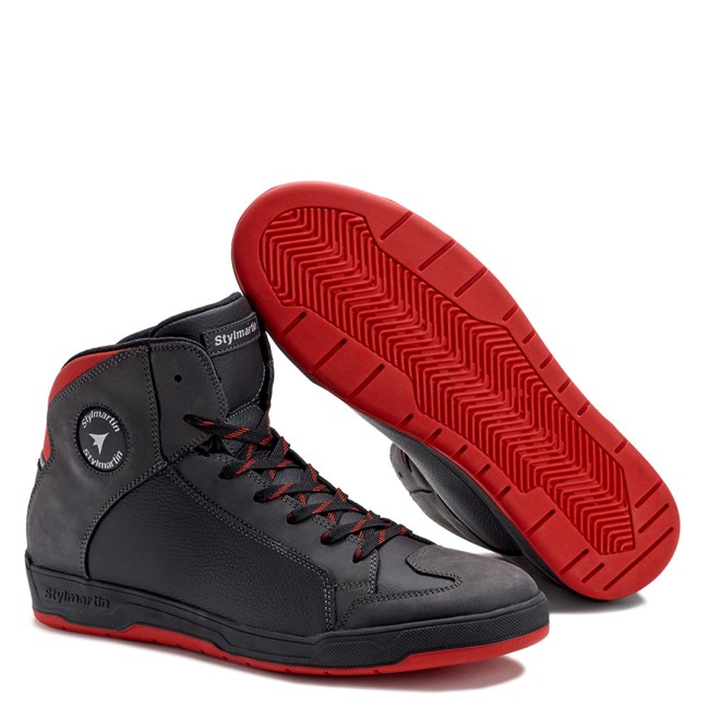Double WP Black & Red Korumalı Motosiklet Ayakkabısı - Thumbnail