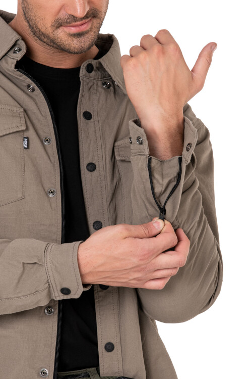 Eagle Beige Armoured Motorcycle Shirt - 8