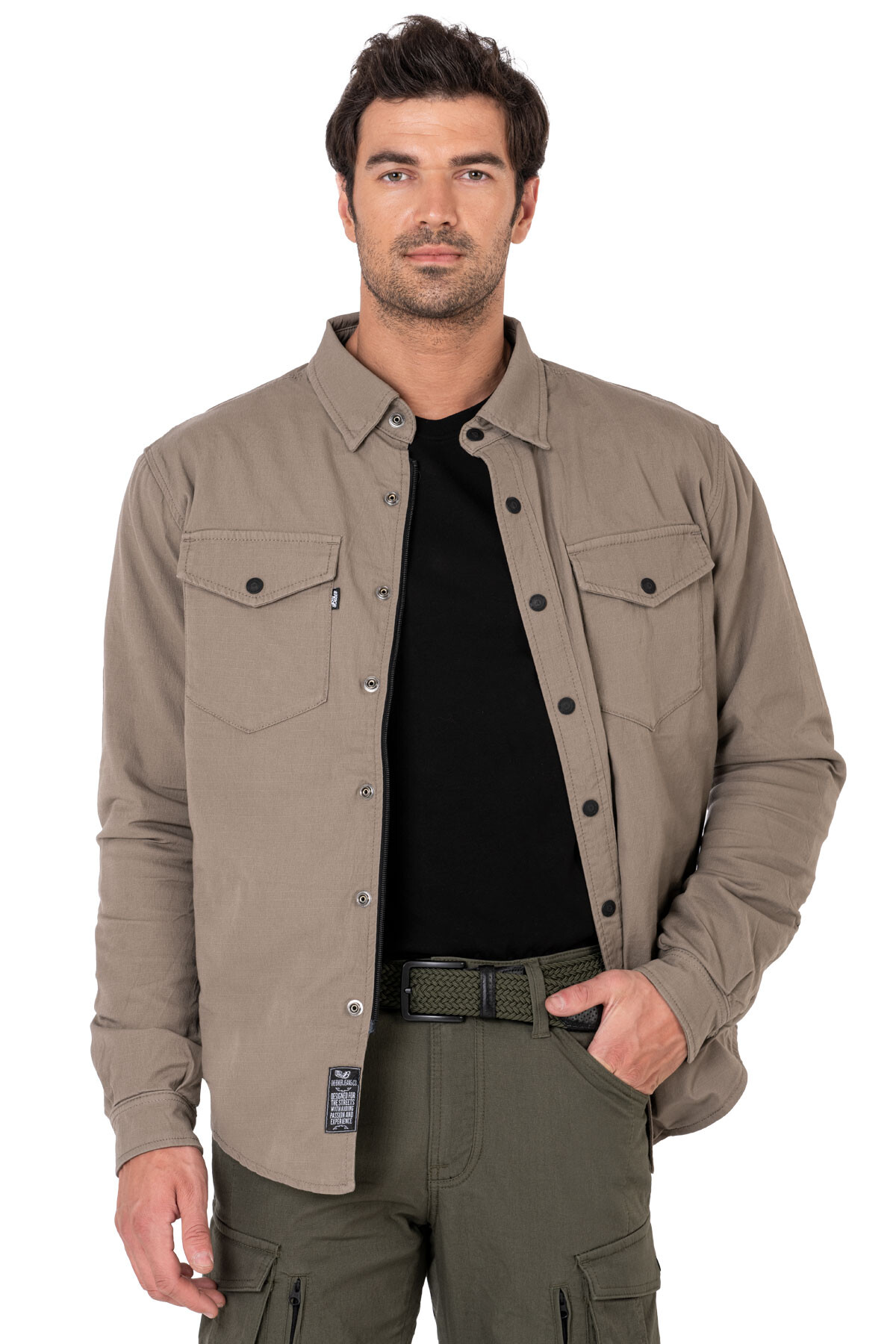 Eagle Beige Korumalı Motosiklet Gömleği Erkek - 5