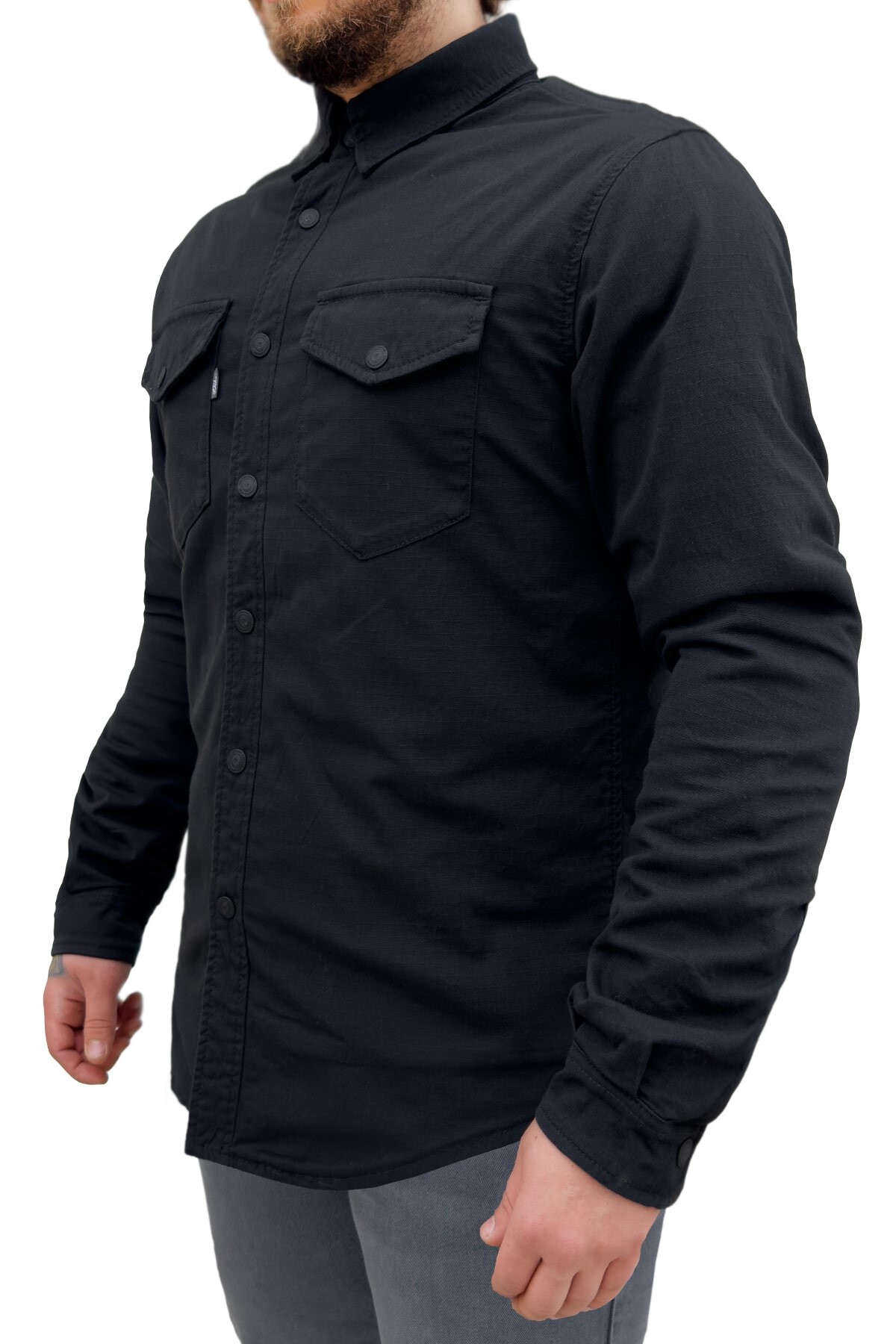 Eagle Black Korumalı Motosiklet Gömleği Erkek - 4