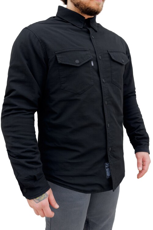 Eagle Black Korumalı Motosiklet Gömleği Erkek - The Biker Jeans