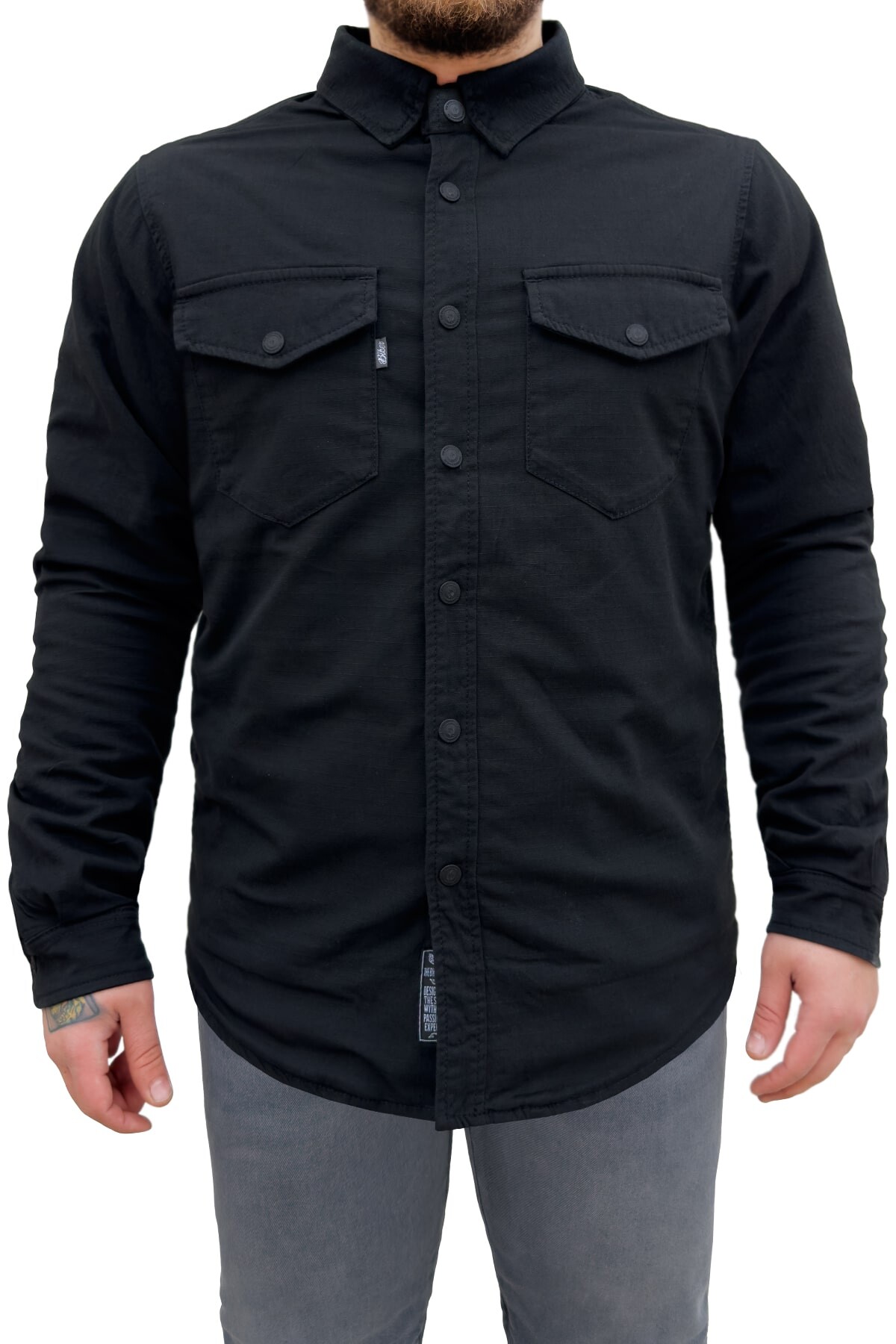Eagle Black Korumalı Motosiklet Gömleği Erkek - 5