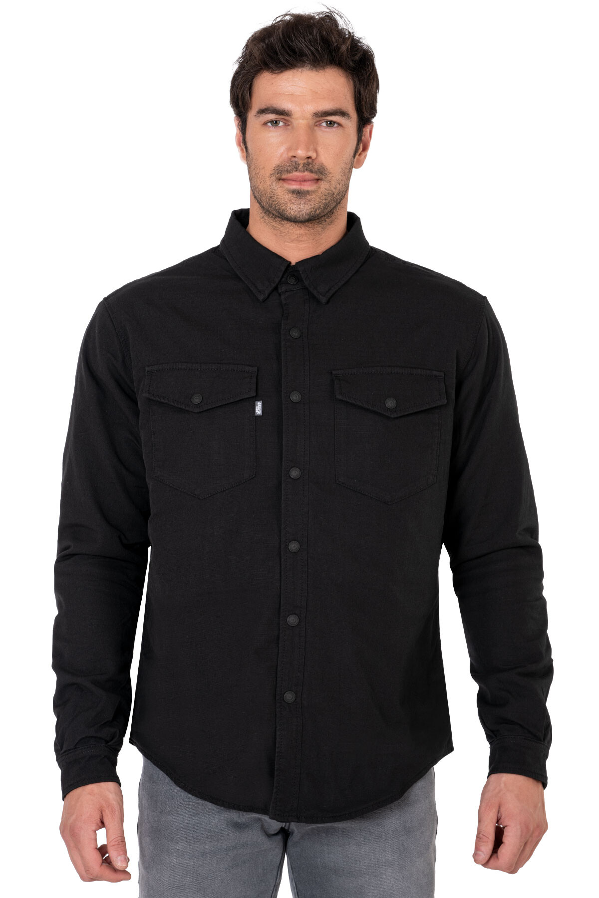 Eagle Black Korumalı Motosiklet Gömleği Erkek - 3