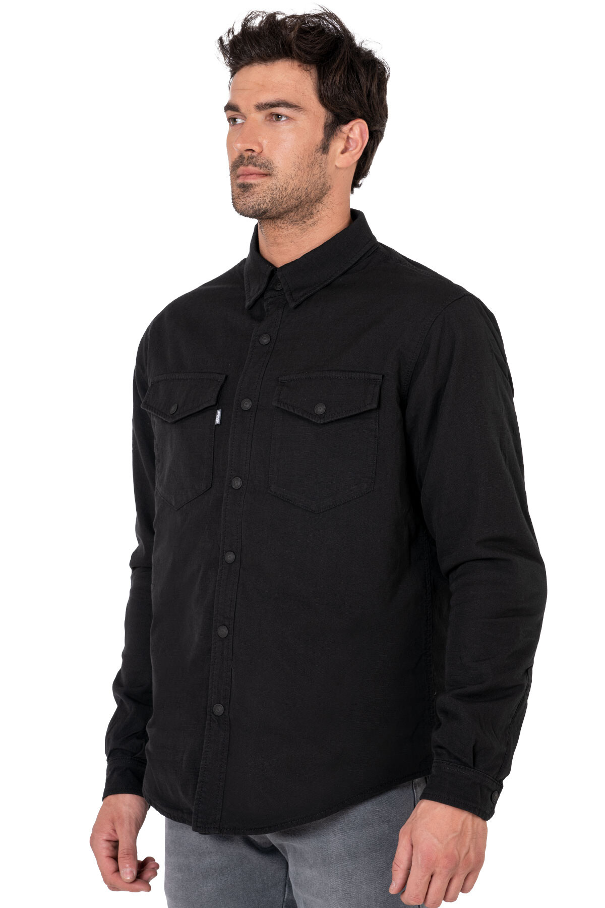 Eagle Black Korumalı Motosiklet Gömleği Erkek - 5