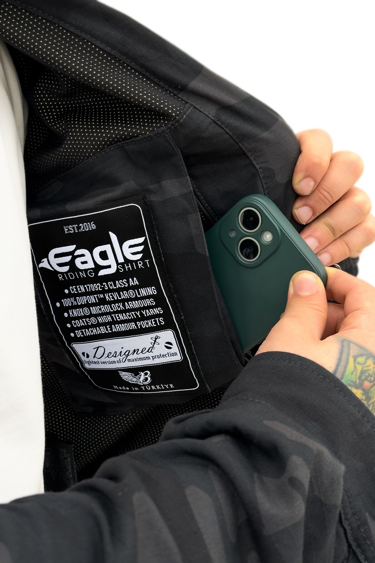Eagle Camo Korumalı Motosiklet Gömleği Erkek - 11