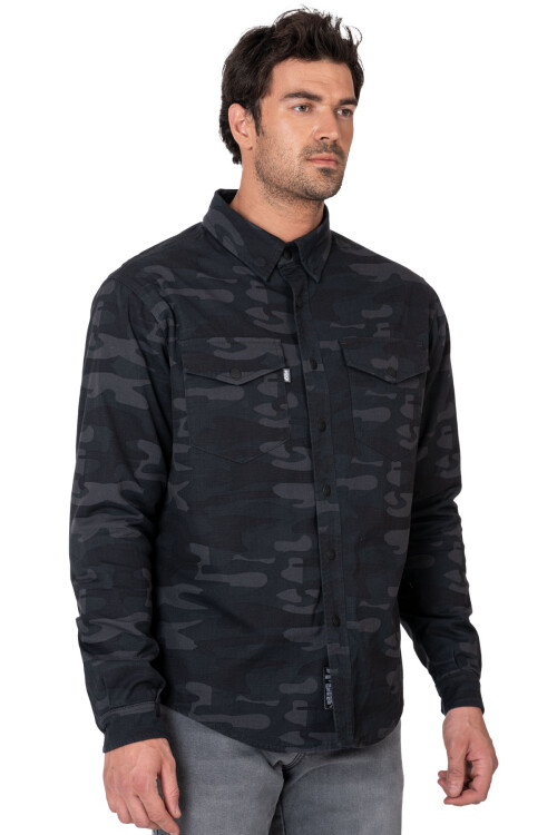 Eagle Camo Korumalı Motosiklet Gömleği Erkek - The Biker Jeans