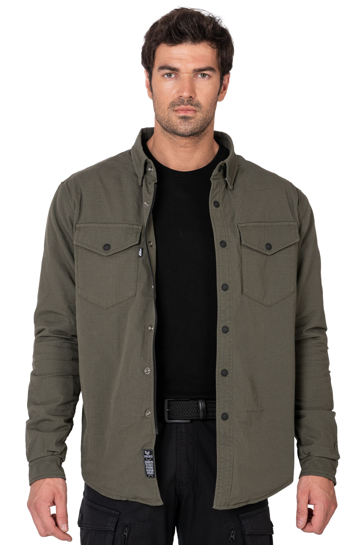Eagle Khaki Armoured Motorcycle Shirt - 4