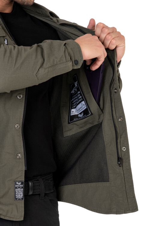 Eagle Khaki Armoured Motorcycle Shirt - 7