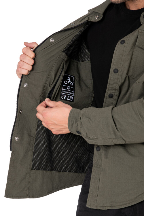 Eagle Khaki Armoured Motorcycle Shirt - 8