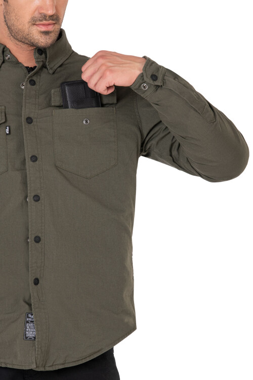 Eagle Khaki Armoured Motorcycle Shirt - 10