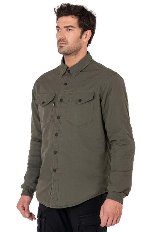 Eagle Khaki Armoured Motorcycle Shirt - 5