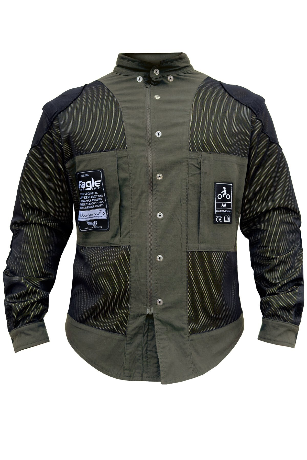 Eagle Khaki Korumalı Motosiklet Gömleği Erkek - 5