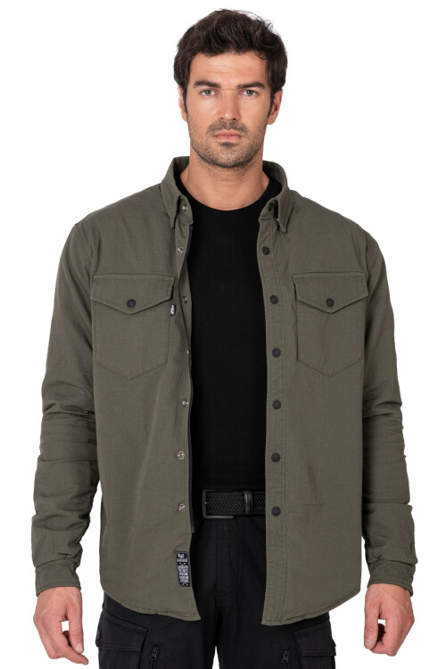 Eagle Khaki Korumalı Motosiklet Gömleği Erkek - 4