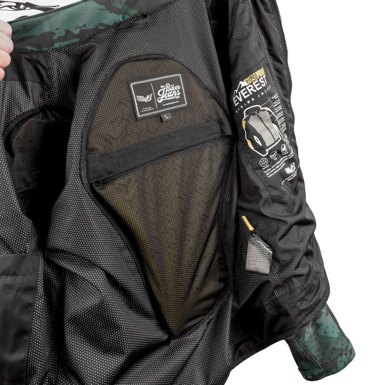 EVEREST WATERPROOF Khaki Camo Korumalı Motosiklet Montu Erkek