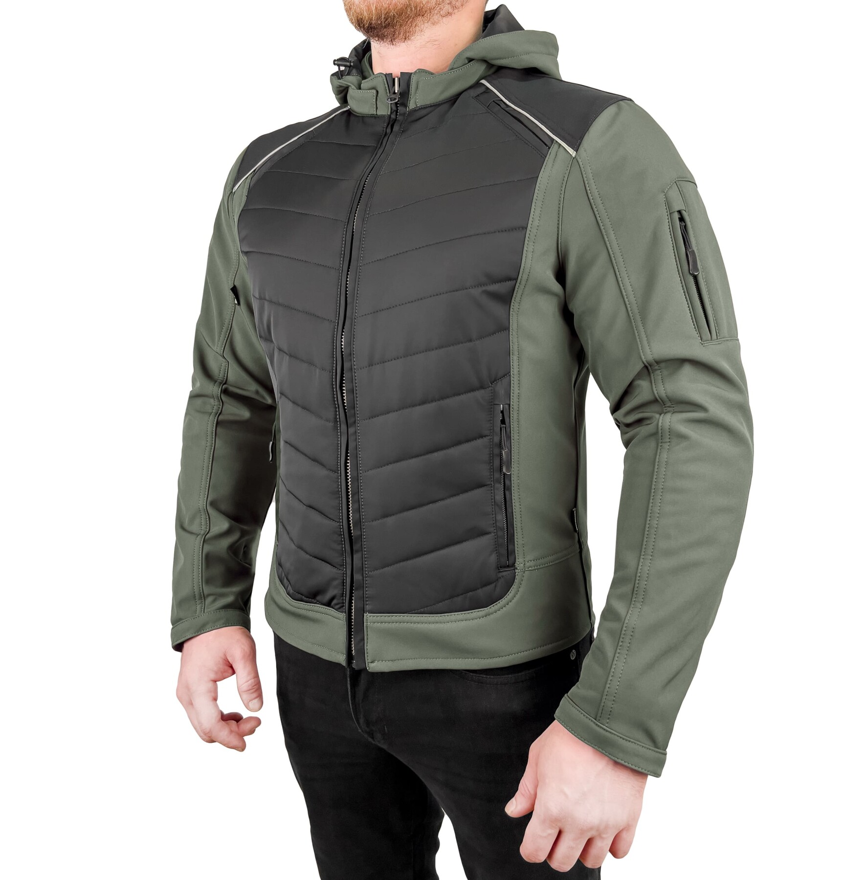 EVEREST WATERPROOF Multicolor Khaki Black Korumalı Motosiklet Montu Erkek - 5
