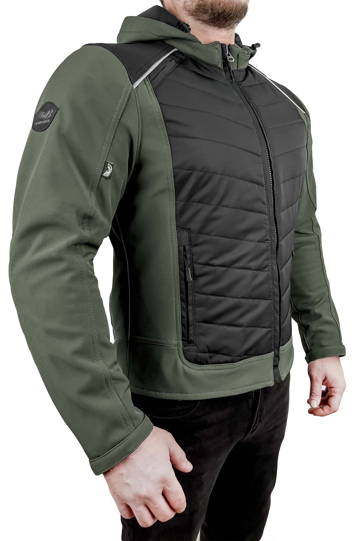 EVEREST WATERPROOF Multicolor Khaki Black Korumalı Motosiklet Montu Erkek - 1