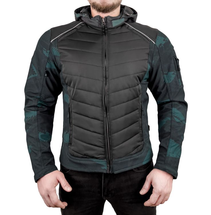 EVEREST WATERPROOF Petrol Camo Korumalı Motosiklet Montu Erkek