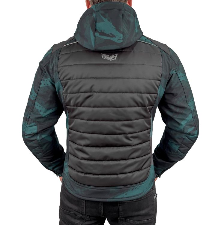 EVEREST WATERPROOF Petrol Camo Korumalı Motosiklet Montu Erkek