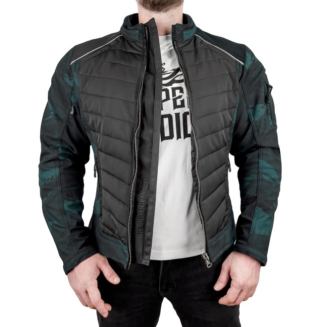 EVEREST WATERPROOF Petrol Camo Korumalı Motosiklet Montu Erkek - 4