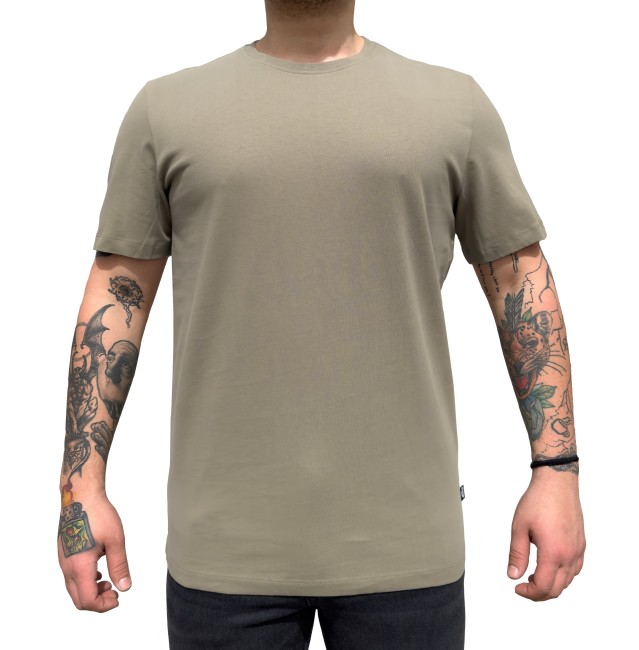 Everyway Soft Cotton Kısa Kollu Haki T-Shirt - Thumbnail