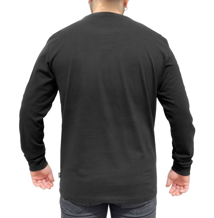 Everyway Soft Cotton Long Sleeve Black T-Shirt - 2