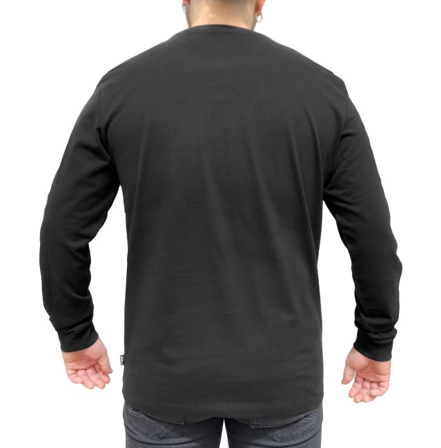 Everyway Soft Cotton Uzun Kollu Siyah T-Shirt - Thumbnail