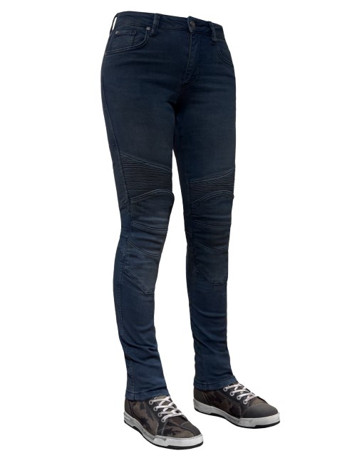 EVO Ultra Flexi Dark Blue Korumalı Motosiklet Kot Pantolonu Kadın - The Biker Jeans