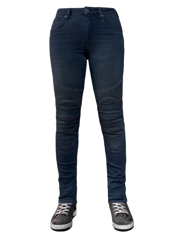 EVO Ultra Flexi Dark Blue Korumalı Motosiklet Kot Pantolonu Kadın - 3