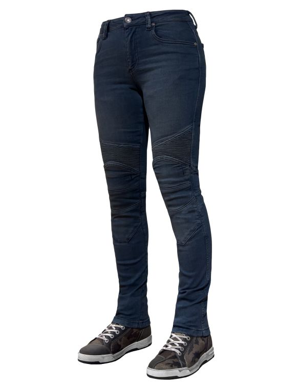 EVO Ultra Flexi Dark Blue Korumalı Motosiklet Kot Pantolonu Kadın - 4