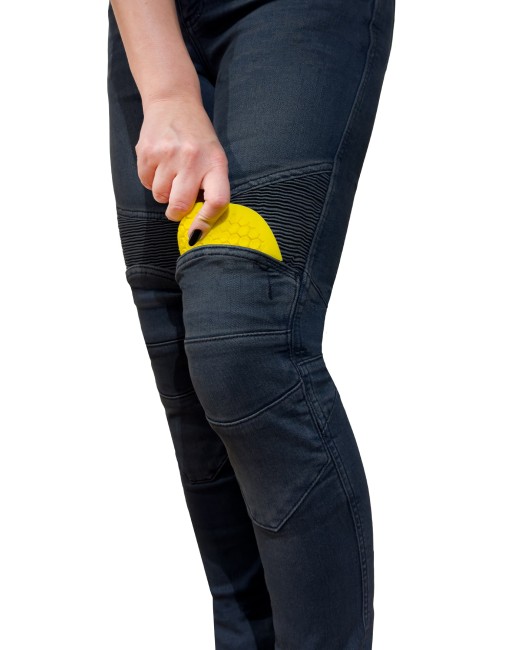 EVO Ultra Flexi Dark Blue Korumalı Motosiklet Kot Pantolonu Kadın - 7