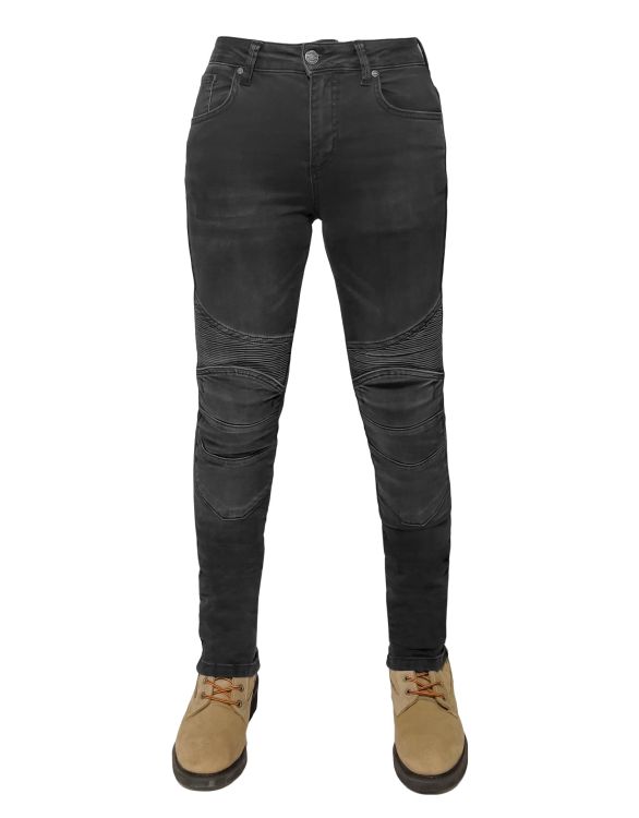 EVO Ultra Flexi Smoky Black Korumalı Motosiklet Kot Pantolonu Kadın - 3