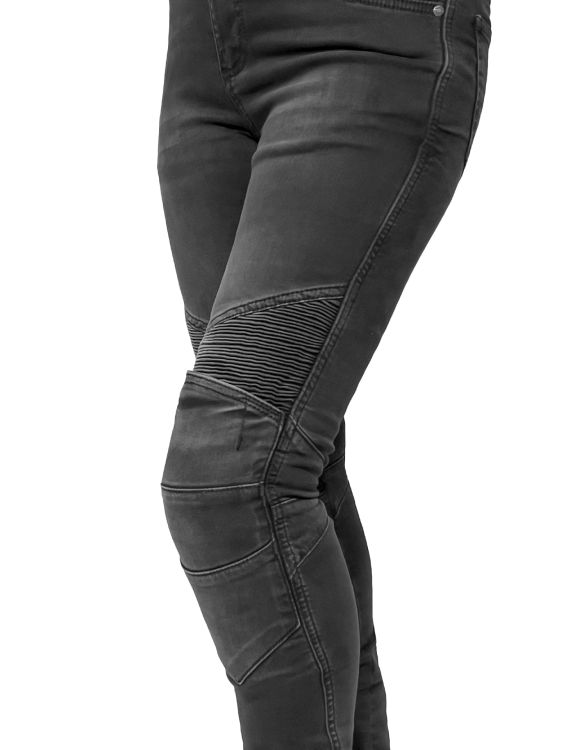 EVO Ultra Flexi Smoky Black Korumalı Motosiklet Kot Pantolonu Kadın