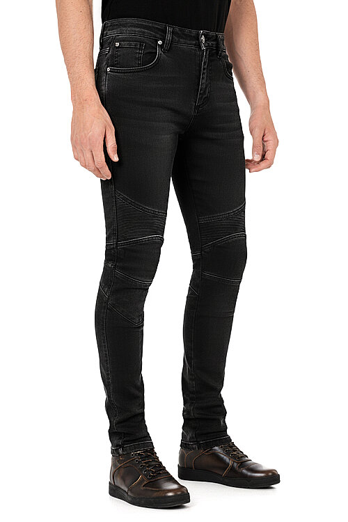 EVO Ultra Flexi Smoky Black Korumalı Motosiklet Kot Pantolonu - The Biker Jeans