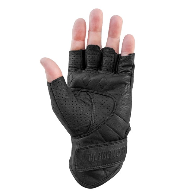 Fingerlerss FLX Leather Black Armoured Motorcycle Leather Gloves - Thumbnail