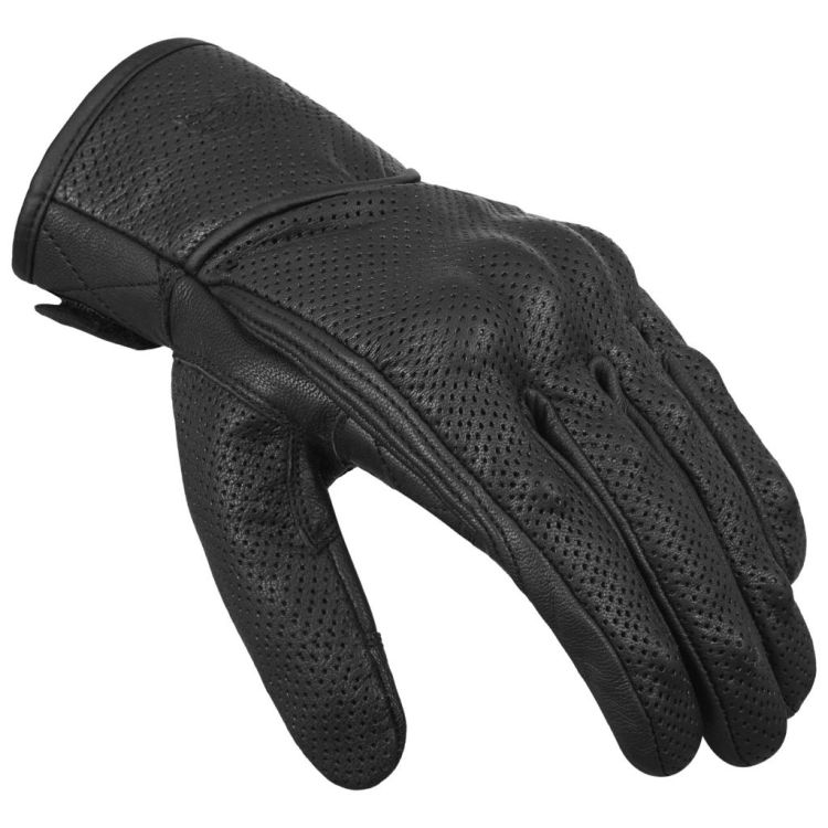 FLX Leather Black Armoured Motorcycle Gloves