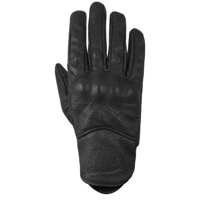 FLX Leather Black Armoured Motorcycle Gloves - Thumbnail