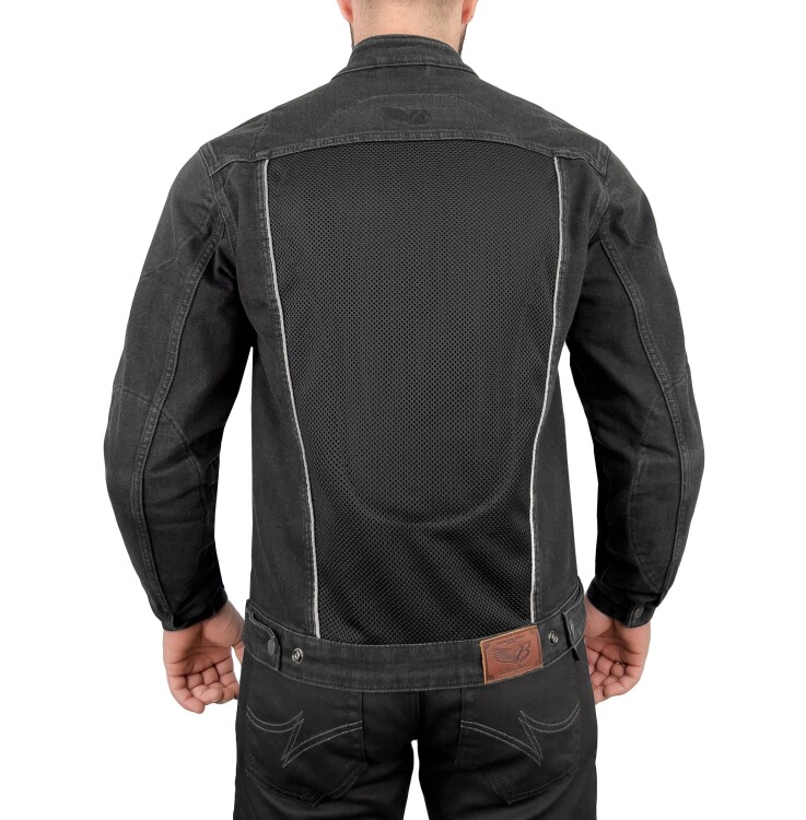 Grey Ice Armoured Mesh Motorcycle Jean Jacket Man - 5