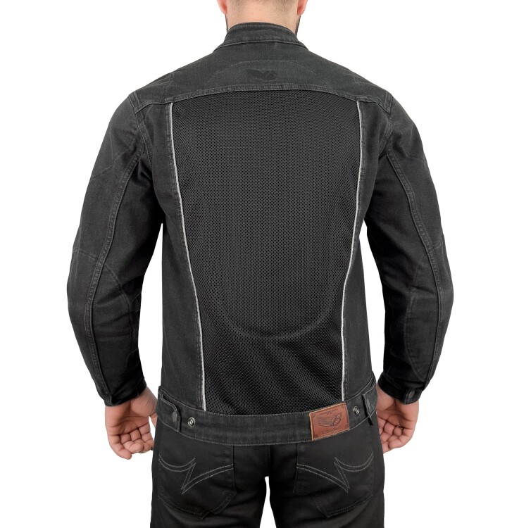 Grey Ice Armoured Mesh Motorcycle Jean Jacket Man - Thumbnail